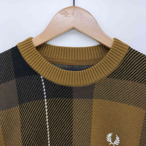 フレッドペリー FRED PERRY 23AW 別注 タータンチェック ニット レディース UK:10